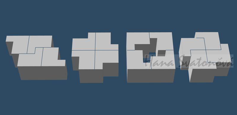 TETRIS 2, nízký rovný, výška 5cm