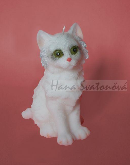 Bílá kočka - výška 12cm