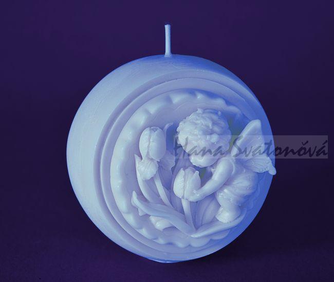 Andílek s tulipány Koule - průměr 10cm