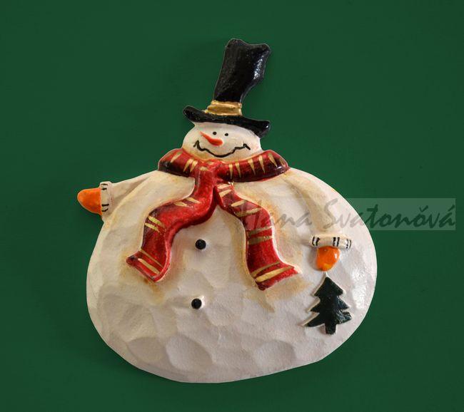 Relief Sněhulák se stromečkem - vel 7cm