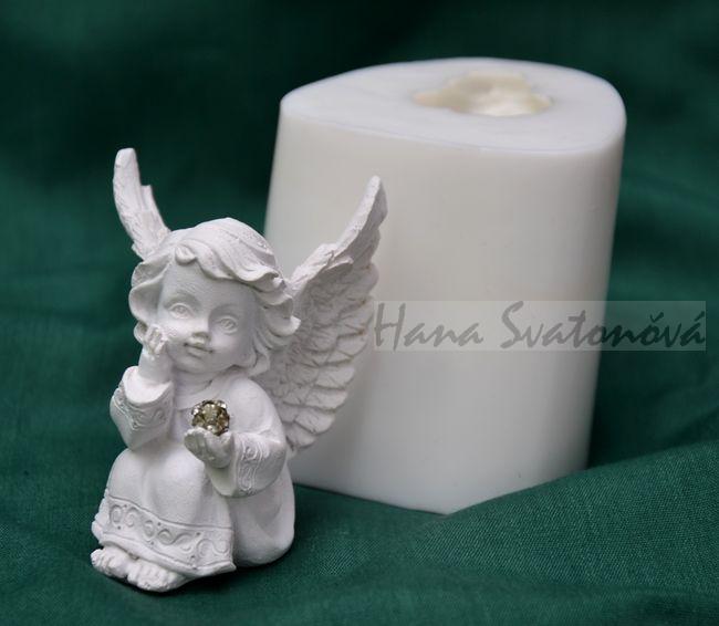 Andělíček s diamantem - výška 6cm