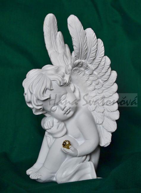 Anděl s vysokými křídly velký - výška 16cm