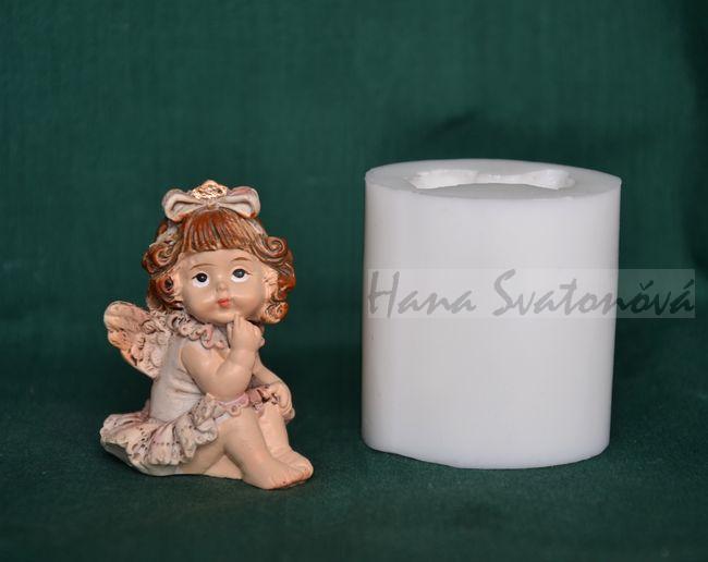 Andělka s mašlí - výška 5,5cm