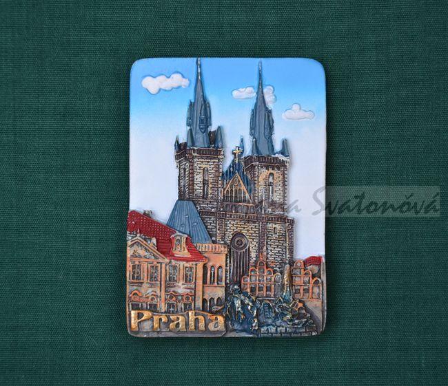 Relief Praha Týnský chrám, velikost 5x7cm