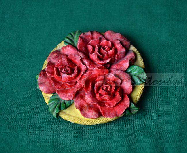 Relief Růže kruh, průměr 9cm