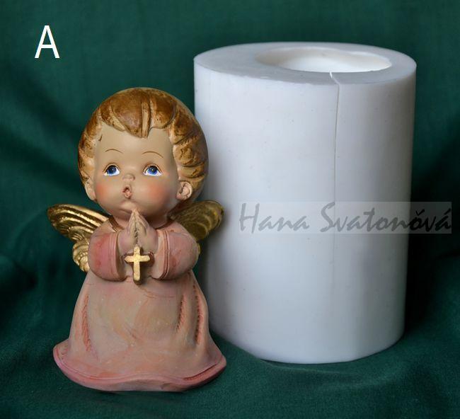Andělíček buclatý se srdíčkem - výška 10cm