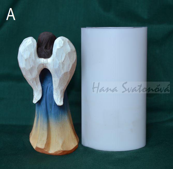 Anděl s bílými křídly ll s hvězdou - výška 13cm