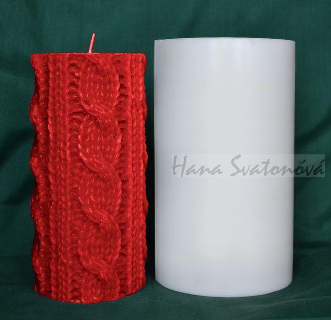 Válec pletený 1 - výška 9,7 a 14cm