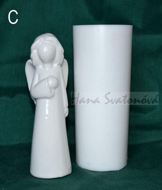 Anděl bílý modlící  - výška 13cm