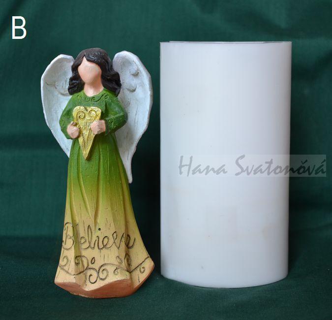 Anděl s bílými křídly ll s hvězdou - výška 13cm