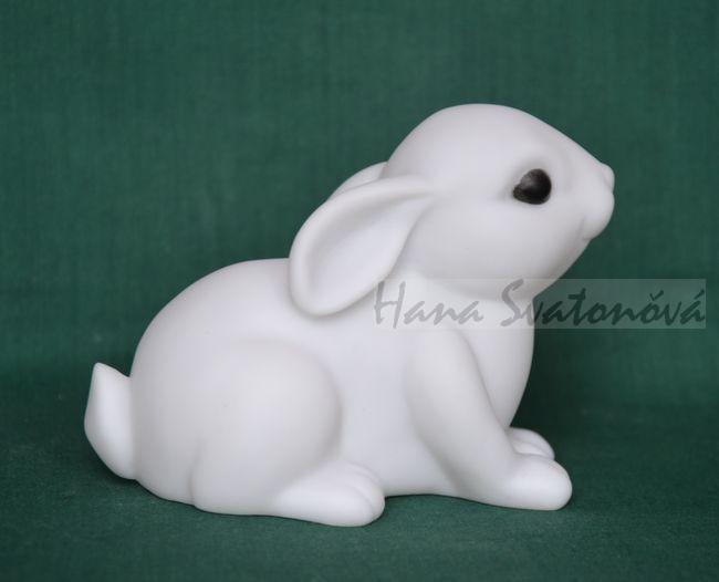 bílý Králík - výška 8,5 cm