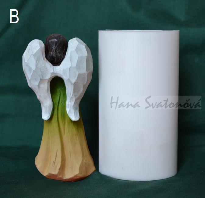 Anděl s bílými křídly ll s hvězdou - výška 13cm